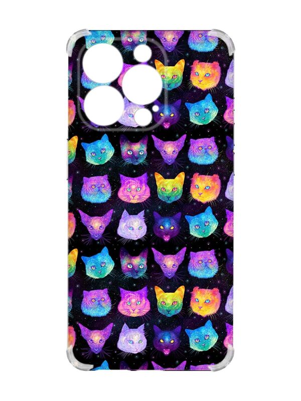 Чохол із потовщеними кутами на iPhone 15 Pro :: Котики Фон (принт 362)