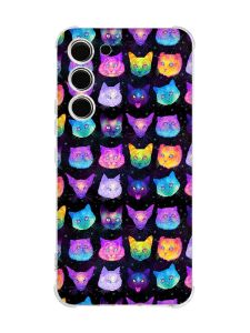 Чохол з потовщеними кутами на Samsung Galaxy S23 :: Котики Фон (принт 362)