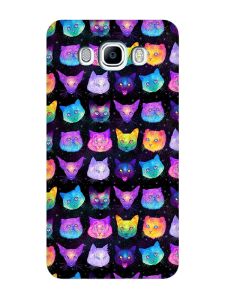 Матовий чохол з бірюзовими боками на Samsung Galaxy J7(2016) J710 :: Котики Фон (принт 362)