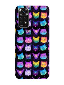 Матовий чохол з бірюзовими боками на Xiaomi Redmi Note 11 :: Котики Фон (принт 362)