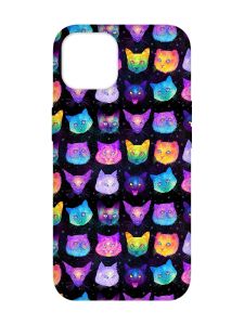 Матовий чохол з червоними боками на iPhone 14 :: Котики Фон (принт 362)