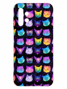 Матовий чохол з червоними боками на Samsung A13 4G :: Котики Фон (принт 362)
