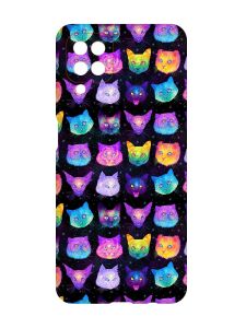 Матовий чохол з червоними боками на Samsung Galaxy A12 :: Котики Фон (принт 362)