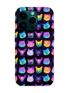 Матовий чохол з рожевими боками на iPhone 14 Pro :: Котики Фон (принт 362)