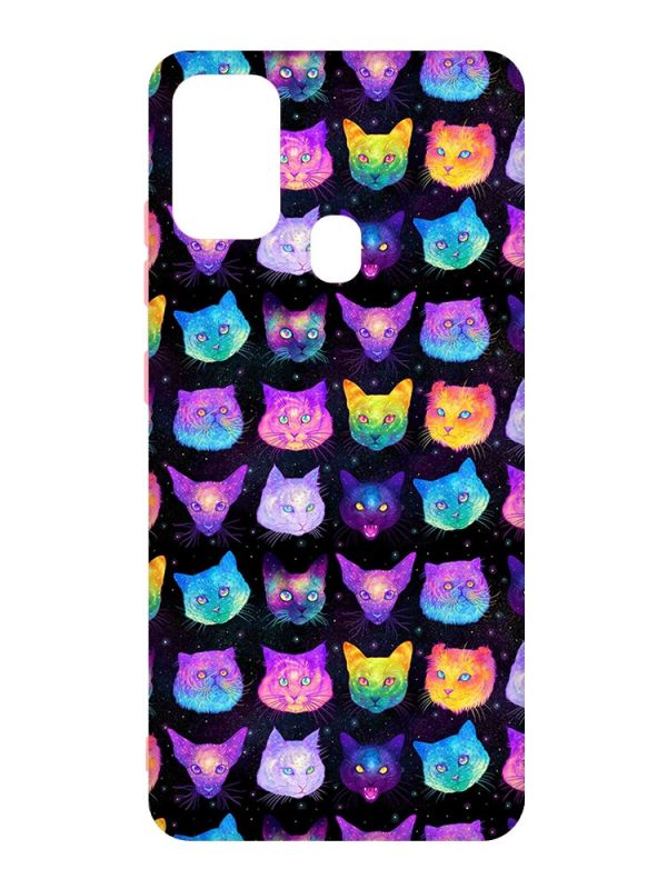 Матовий чохол з рожевими боками на Samsung Galaxy M30s/M21 :: Котики Фон (принт 362)