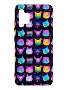 Матовий чохол з рожевими боками на Samsung Galaxy A32 :: Котики Фон (принт 362)