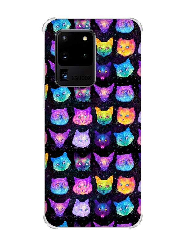 Чохол з потовщеними кутами на Samsung Galaxy S20 Ultra :: Котики Фон (принт 362)