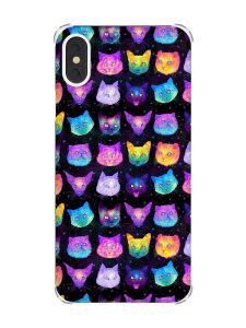 Чохол з потовщеними кутами на iPhone X/Xs :: Котики Фон (принт 362)