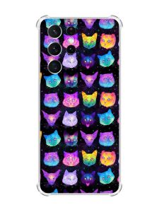 Чохол з потовщеними кутами на Samsung Galaxy S21 Ultra :: Котики Фон (принт 362)