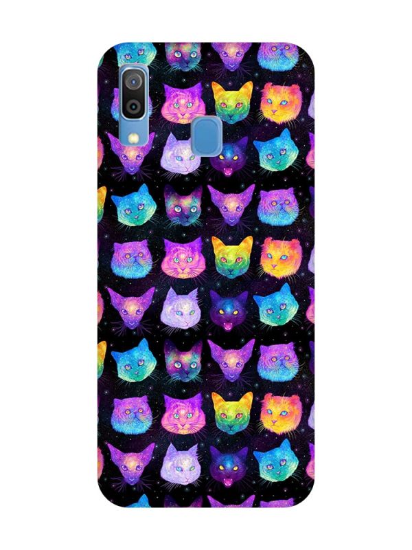 Матовий чохол з рожевими боками на Samsung Galaxy A30 (2019) / A20 (2019) :: Котики Фон (принт 362)