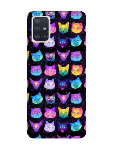 Матовий чохол з рожевими боками на Samsung Galaxy A71 / A715 :: Котики Фон (принт 362)