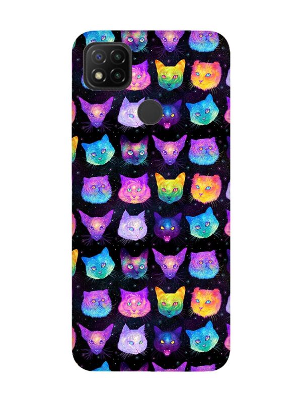 Матовий чохол з рожевими боками на Xiaomi Redmi 9C/10A :: Котики Фон (принт 362)