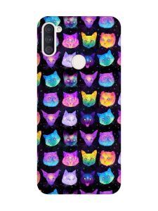 Матовий чохол з чорними боками на Samsung Galaxy A11 :: Котики Фон (принт 362)