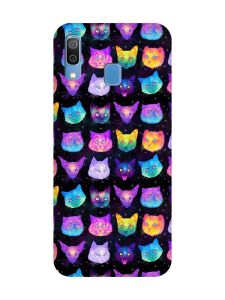 Матовий чохол з чорними боками на Samsung Galaxy A30 (2019) / A20 (2019) :: Котики Фон (принт 362)