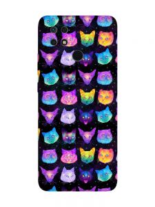 Матовий чохол з чорними боками на Xiaomi Redmi 10C :: Котики Фон (принт 362)