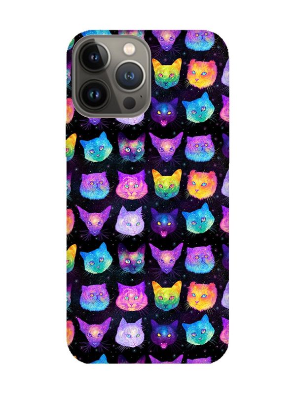 Матовий чохол з рожевими боками на iPhone 13 Pro :: Котики Фон (принт 362)