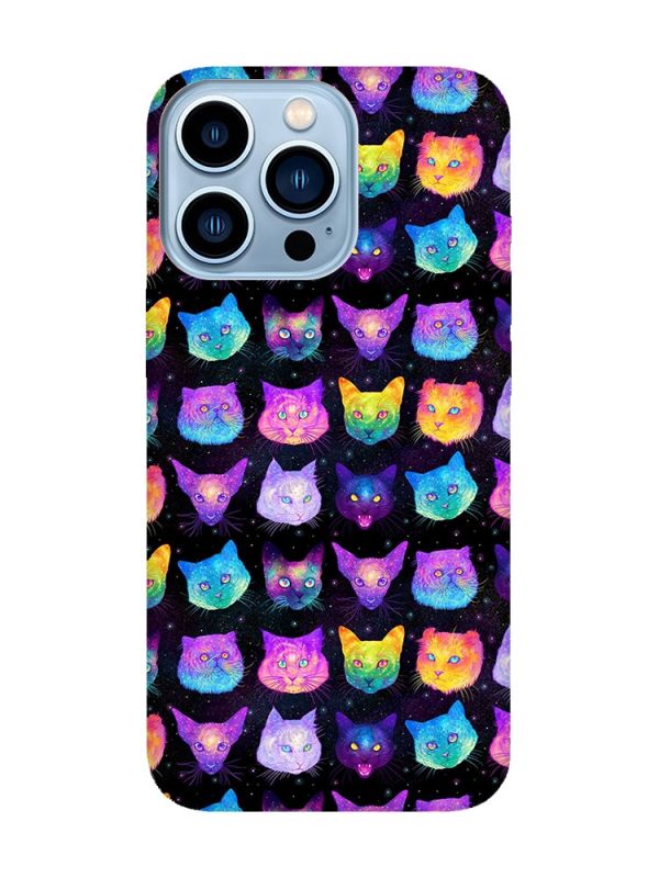 Матовий чохол з рожевими боками на iPhone 13 Pro Max :: Котики Фон (принт 362)