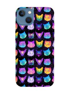 Матовий чохол з чорними боками на iPhone 13 :: Котики Фон (принт 362)