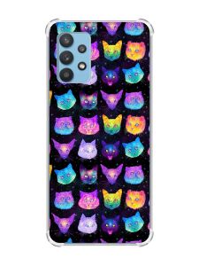 Чохол з потовщеними кутами на Samsung Galaxy A32 :: Котики Фон (принт 362)