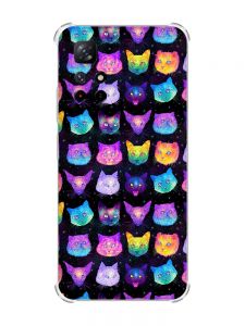 Чохол з потовщеними кутами на Xiaomi Redmi Note 11 4G :: Котики Фон (принт 362)