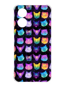 Чохол із потовщеними кутами на Oppo A17 :: Котики Фон (принт 362)