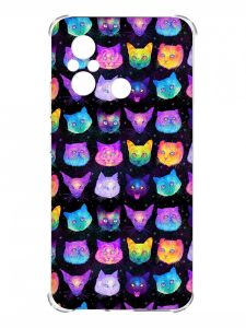 Чохол з потовщеними кутами на Xiaomi Redmi 12C :: Котики Фон (принт 362)