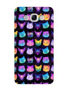 Матовий чохол з червоними боками на Samsung Galaxy J7(2016) J710 :: Котики Фон (принт 362)