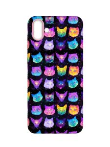 Матовий чохол з рожевими боками на Samsung Galaxy A04 :: Котики Фон (принт 362)