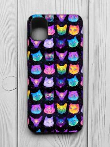 Матовий чохол з чорними боками на Samsung Galaxy A04E/A042 :: Котики Фон (принт 362)