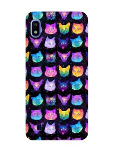 Матовий чохол з рожевими боками на Samsung Galaxy A10 (2019) A105 :: Котики Фон (принт 362)