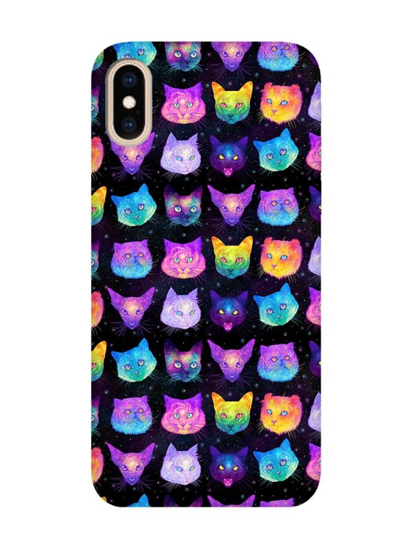 Матовий чохол з бірюзовими боками на iPhone XS MAX :: Котики Фон (принт 362)