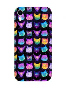 Матовий чохол з червоними боками на iPhone XR :: Котики Фон (принт 362)