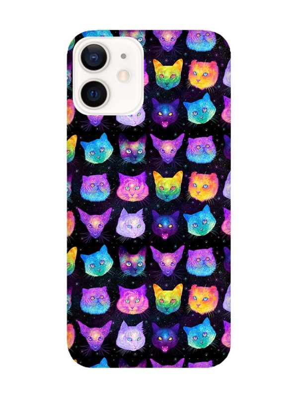 Матовий чохол з чорними боками на iPhone 12 / 12 Pro (6.1) :: Котики Фон (принт 362)