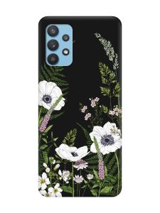 Матовий чорний чохол на Samsung Galaxy A32 :: Квіти польові (принт 363)