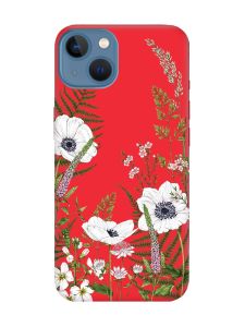 Матовий червоний чохол на Apple iPhone 13 :: Квіти польові (принт 363)
