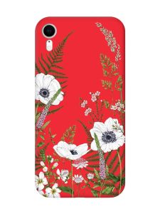 Матовий червоний чохол на Apple iPhone XR :: Квіти польові (принт 363)