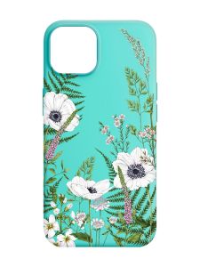 Матовий бірюзовий чохол на Apple iPhone 14 :: Квіти польові (принт 363)