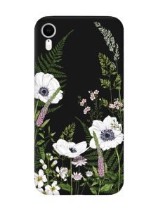 Матовий чорний чохол на Apple iPhone XR :: Квіти польові (принт 363)