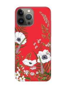 Матовий червоний чохол на Apple iPhone 13 Pro :: Квіти польові (принт 363)