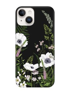 Матовий чорний чохол на Apple iPhone 14 :: Квіти польові (принт 363)