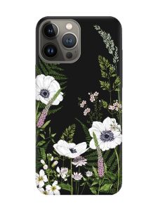 Матовий чорний чохол на Apple iPhone 13 Pro :: Квіти польові (принт 363)