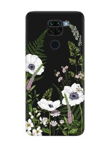 Матовий чорний чохол на Xiaomi Redmi Note 9 :: Квіти польові (принт 363)