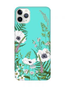 Матовий бірюзовий чохол на iPhone 11 Pro Max (6.5) :: Квіти польові (принт 363)