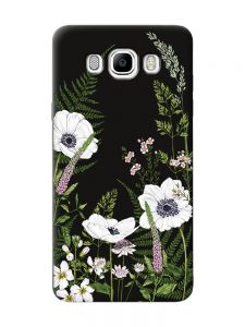 Матовий чорний чохол на Samsung Galaxy J7(2016) J710 :: Квіти польові (принт 363)