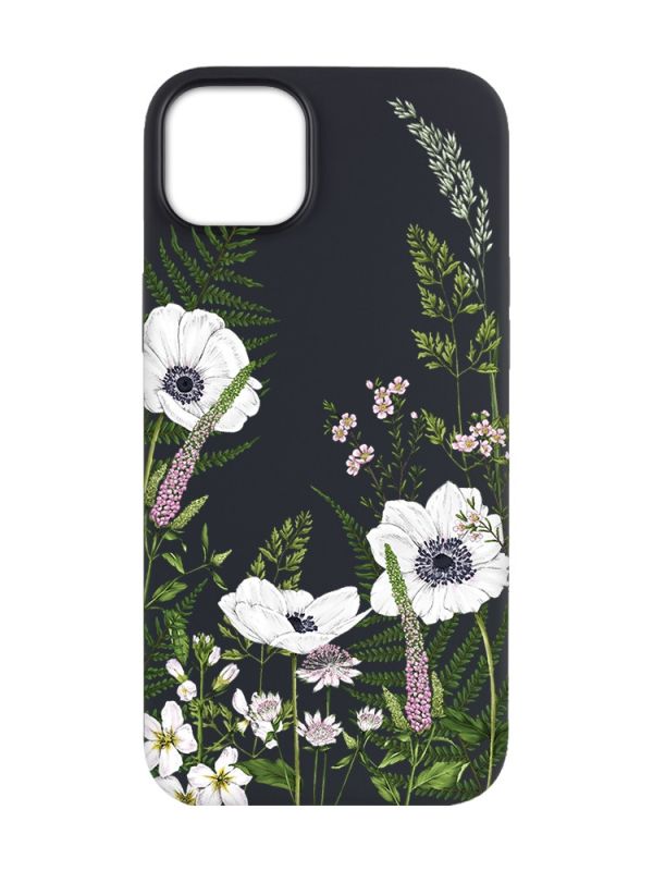 Матовий чорний чохол на Apple iPhone 14 Plus :: Квіти польові (принт 363)