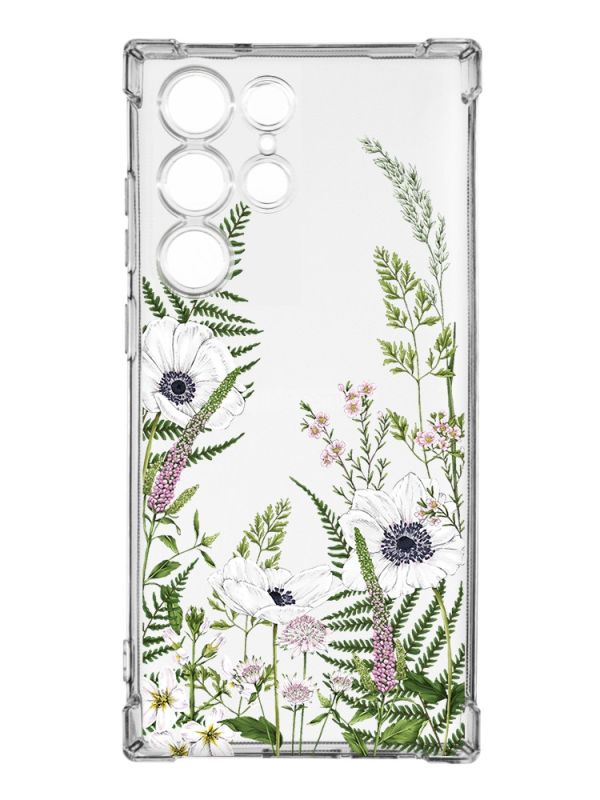 Чохол з потовщеними кутами на Samsung Galaxy S23 Ultra :: Квіти польові (принт 363)