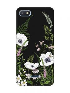 Матовий чорний чохол на Xiaomi Redmi 6A :: Квіти польові (принт 363)