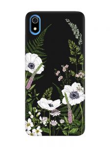 Матовий чорний чохол на Xiaomi Redmi 7A :: Квіти польові (принт 363)