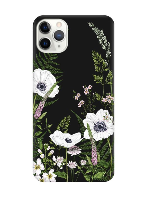 Матовий чорний чохол на iPhone 11 Pro Max (6.5) :: Квіти польові (принт 363)