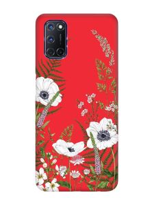 Матовий червоний чохол на Oppo A52/ A72/ A92 :: Квіти польові (принт 363)